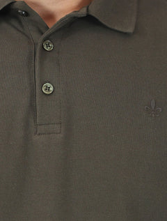 Polo Dudalina Piquet Essentials Cotton Basica Marrom Escuro