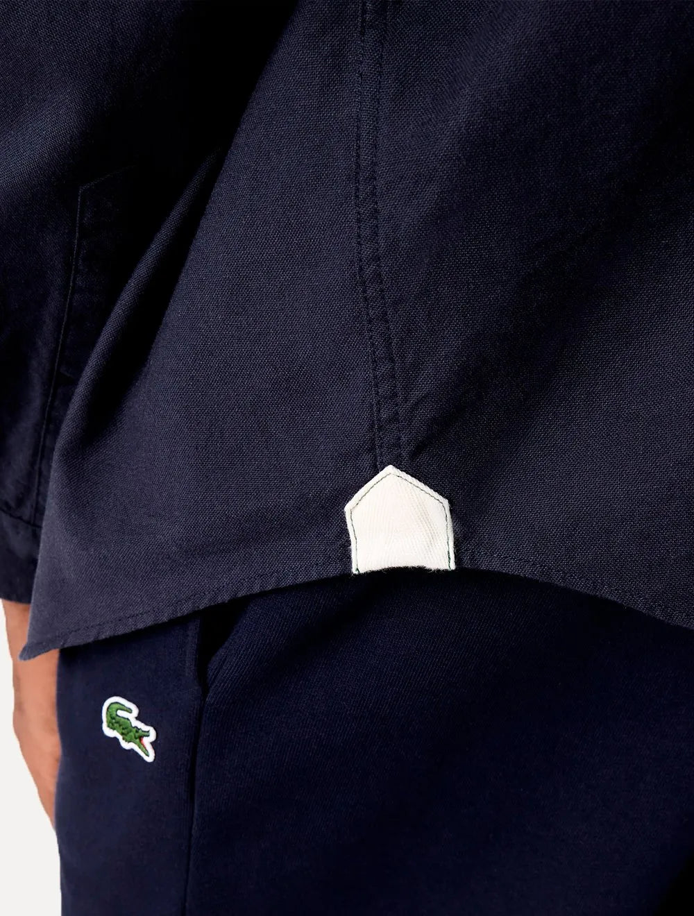 Camisa Lacoste Masculina Regular Oxford Buttoned Collar Azul Marinho