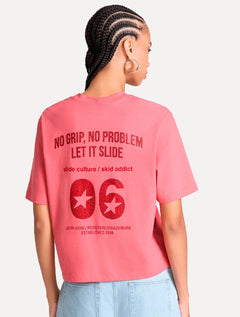 Camiseta John John Feminina Ampla No Grip Rosa