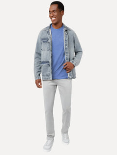 Camiseta Aramis Masculina Estampa Costas Barcode Azul Royal Mescla