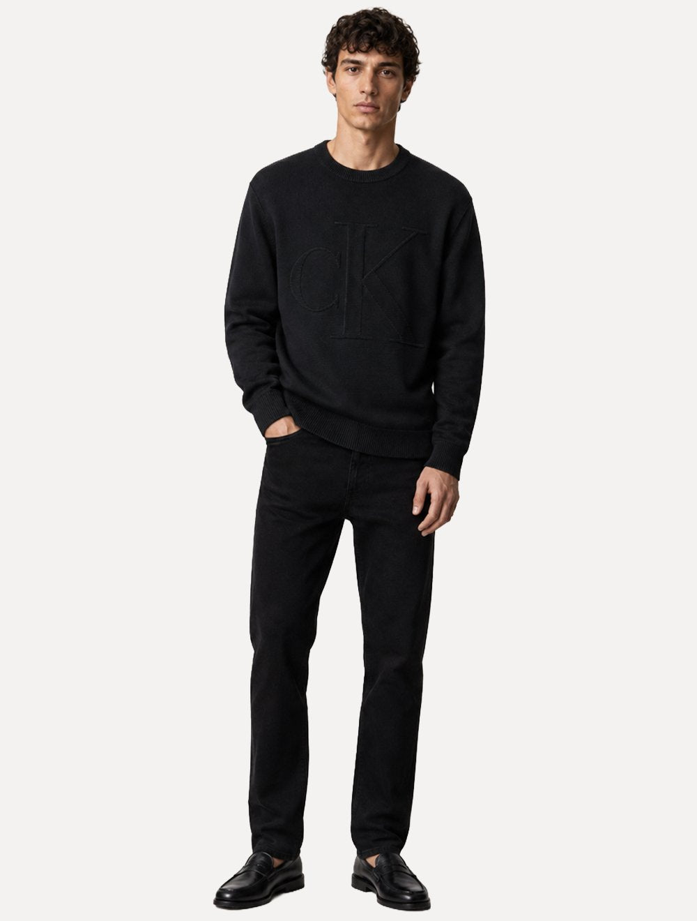 Suéter Calvin Klein Jeans Masculino Cotton Tricot Maxi CK Preto