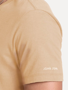 Camiseta John John Masculina Slim Fit Simple Cáqui
