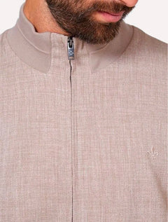 Jaqueta Dudalina Masculina Bomber Alfaiataria Cáqui Mescla