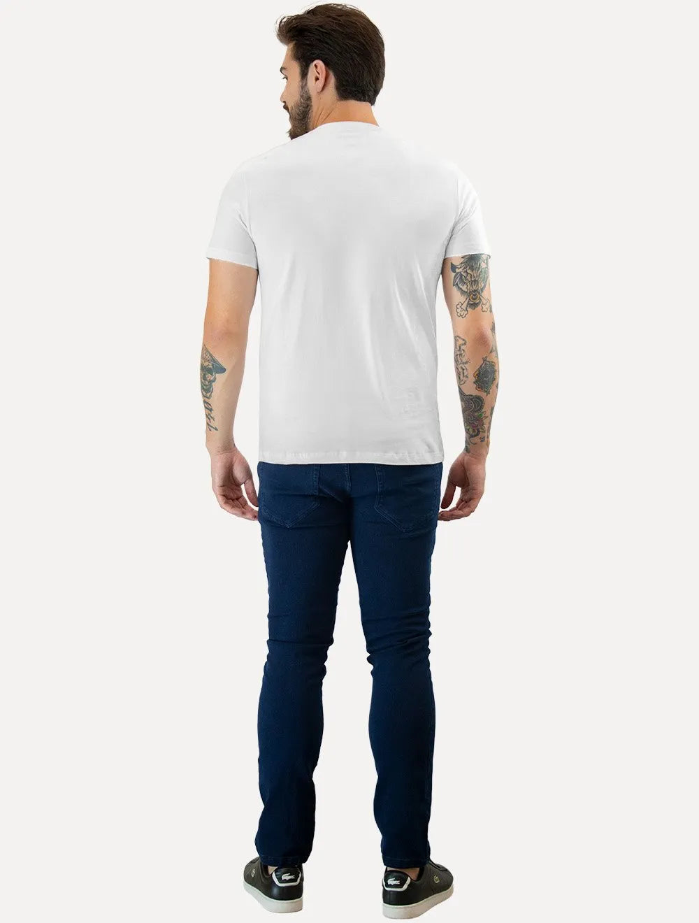 Kit Camisetas Guess | Masculina Bordado Peito Preta/Branca