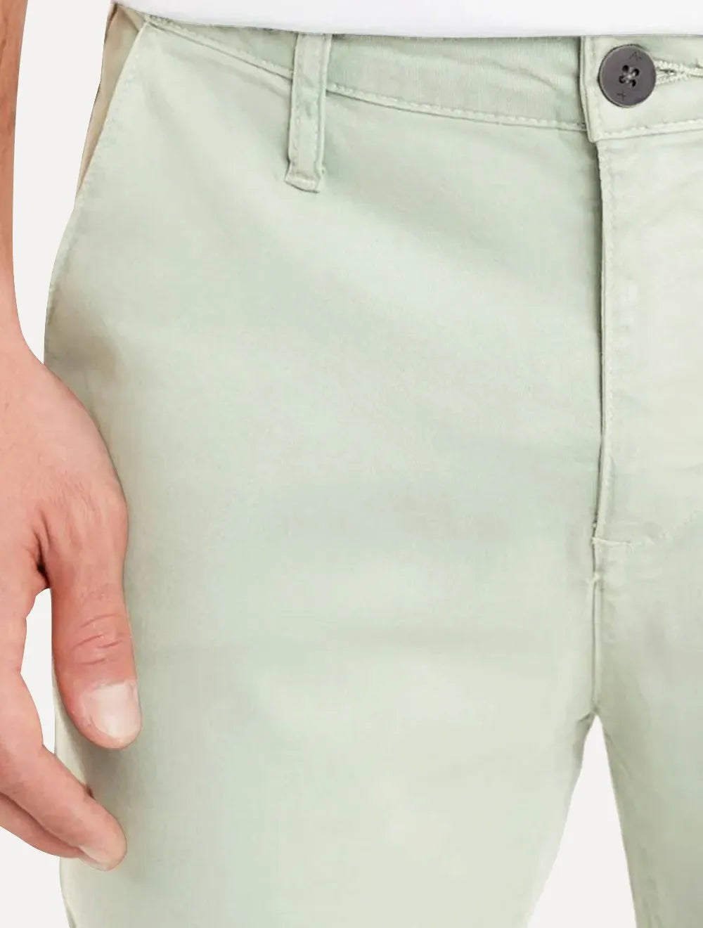 Calça Aramis Masculina Chino Sarja Classica Button Verde Claro