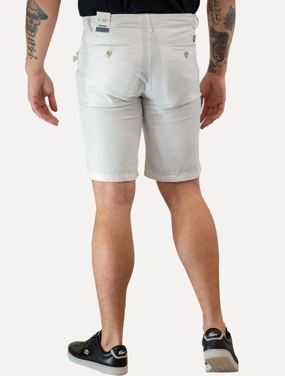 Bermuda Original Penguin Masculina Chino Stretch Linho Branca
