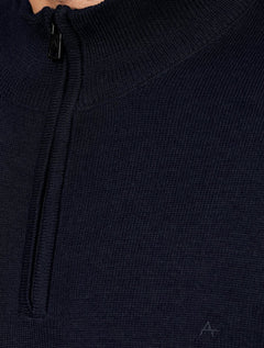 Blusa Aramis Masculina Tricot Gola Alta Half Zip Surton Azul Marinho
