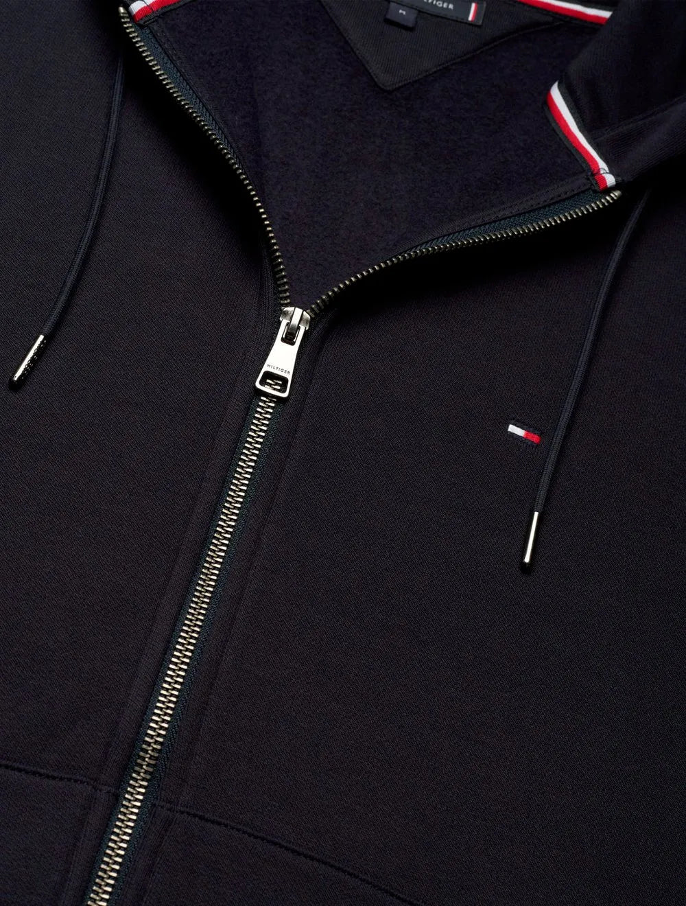 Moletom Tommy Hilfiger Masculino Flag Logo Zip-Through Hoody Azul Marinho