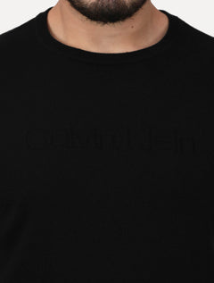 Suéter Calvin Klein Jeans Masculino Tricot Gola Careca Liso Preto