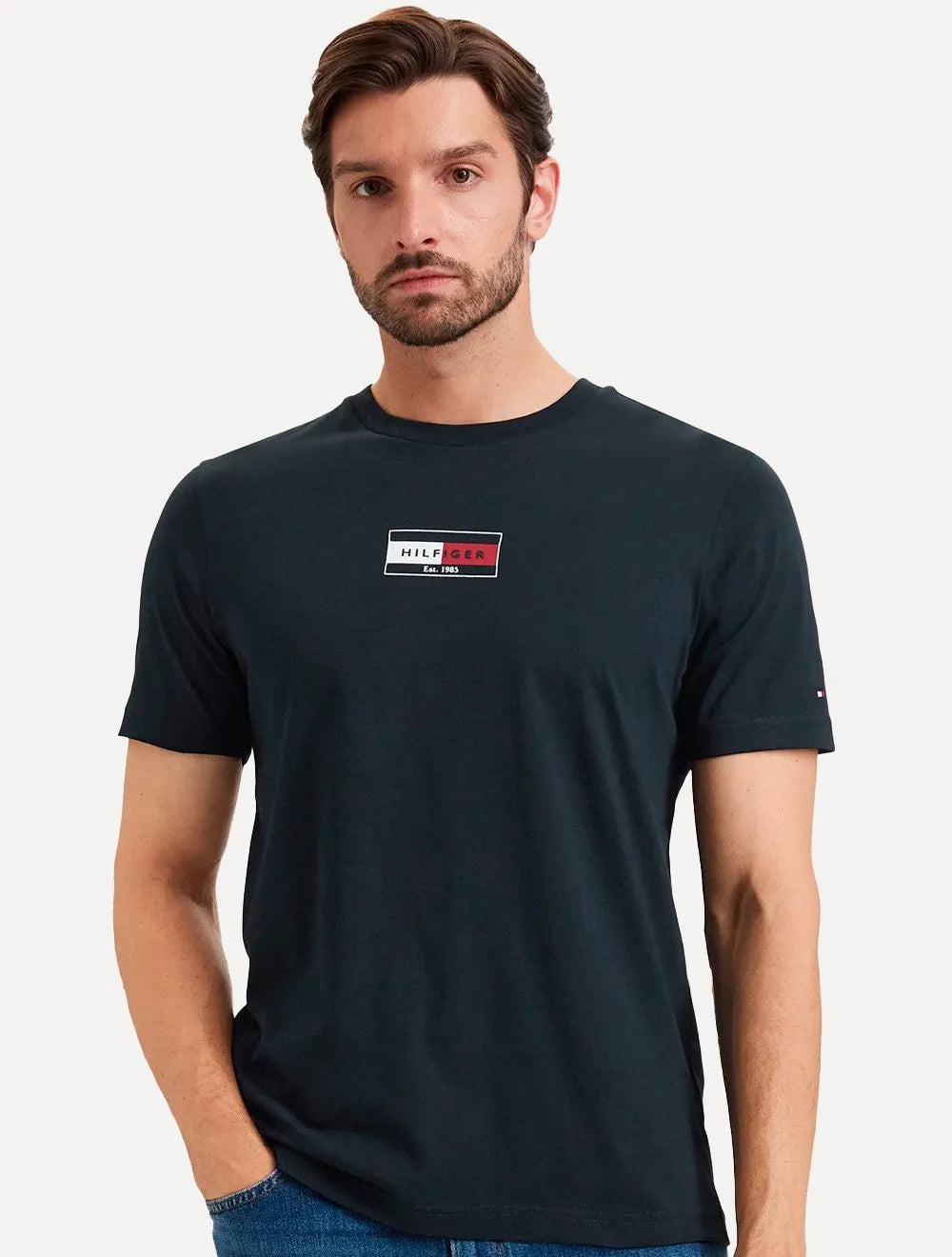 Camiseta Tommy Hilfiger Masculina Flag Small Box Azul Marinho