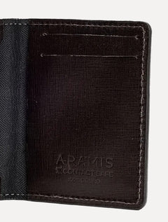 Carteira Aramis Masculina Couro Saffiano Vertical Marrom Café