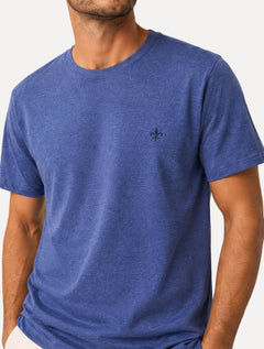 Camiseta Dudalina Masculina Basic Sobretinta Mono Icon Azul Mescla