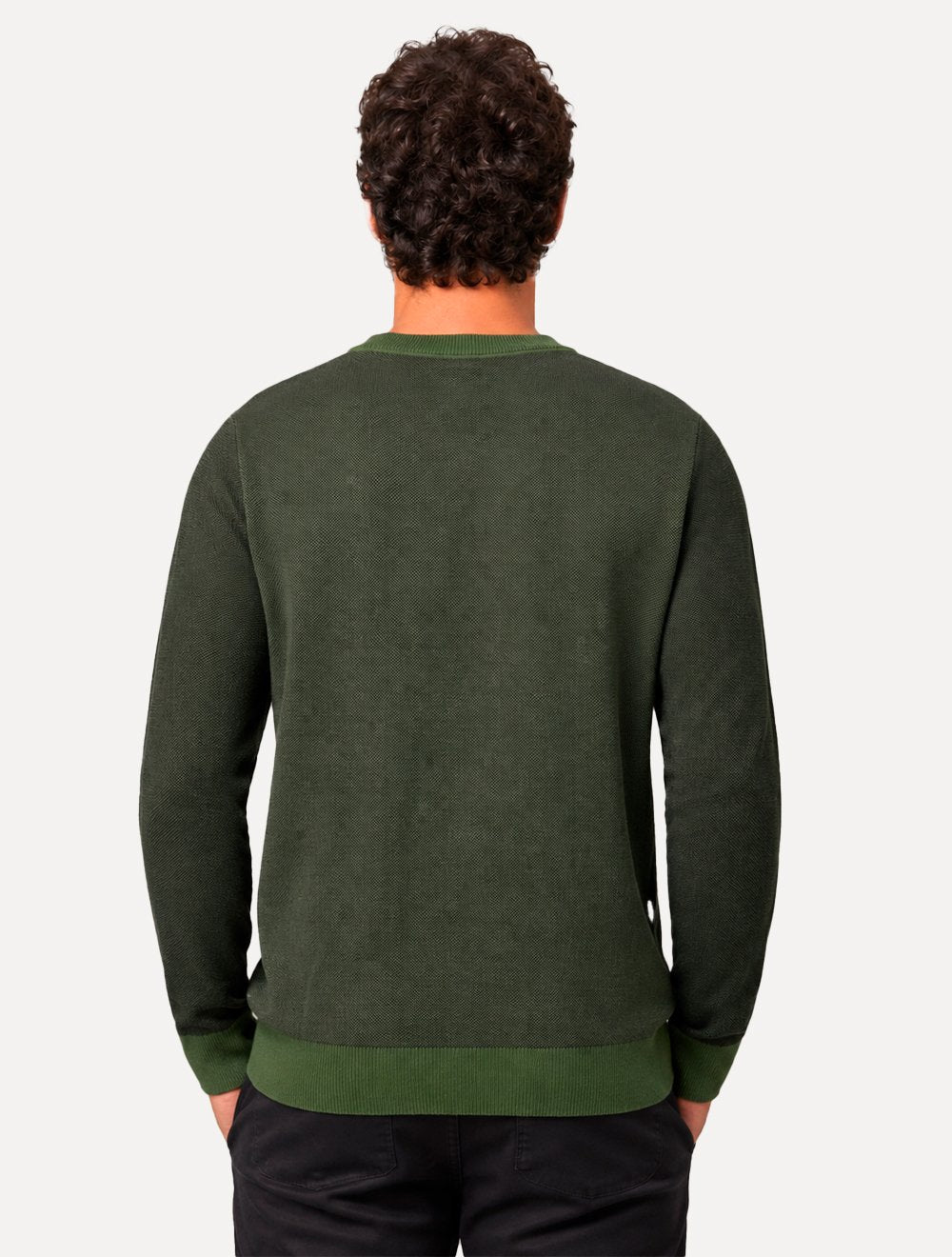 Suéter John John Masculino Regular Fit Tricot Smooth Verde Militar