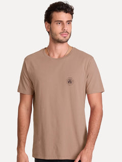 Camiseta John John Masculina Regular Fit Brand Cáqui Médio