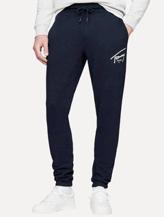 Calça Tommy Jeans Masculina Moletom Entry Signature Graphic Azul Marinho