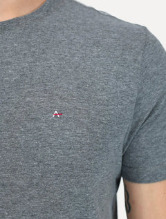 Camiseta Aramis Masculina Basic Lisa Cinza Mescla