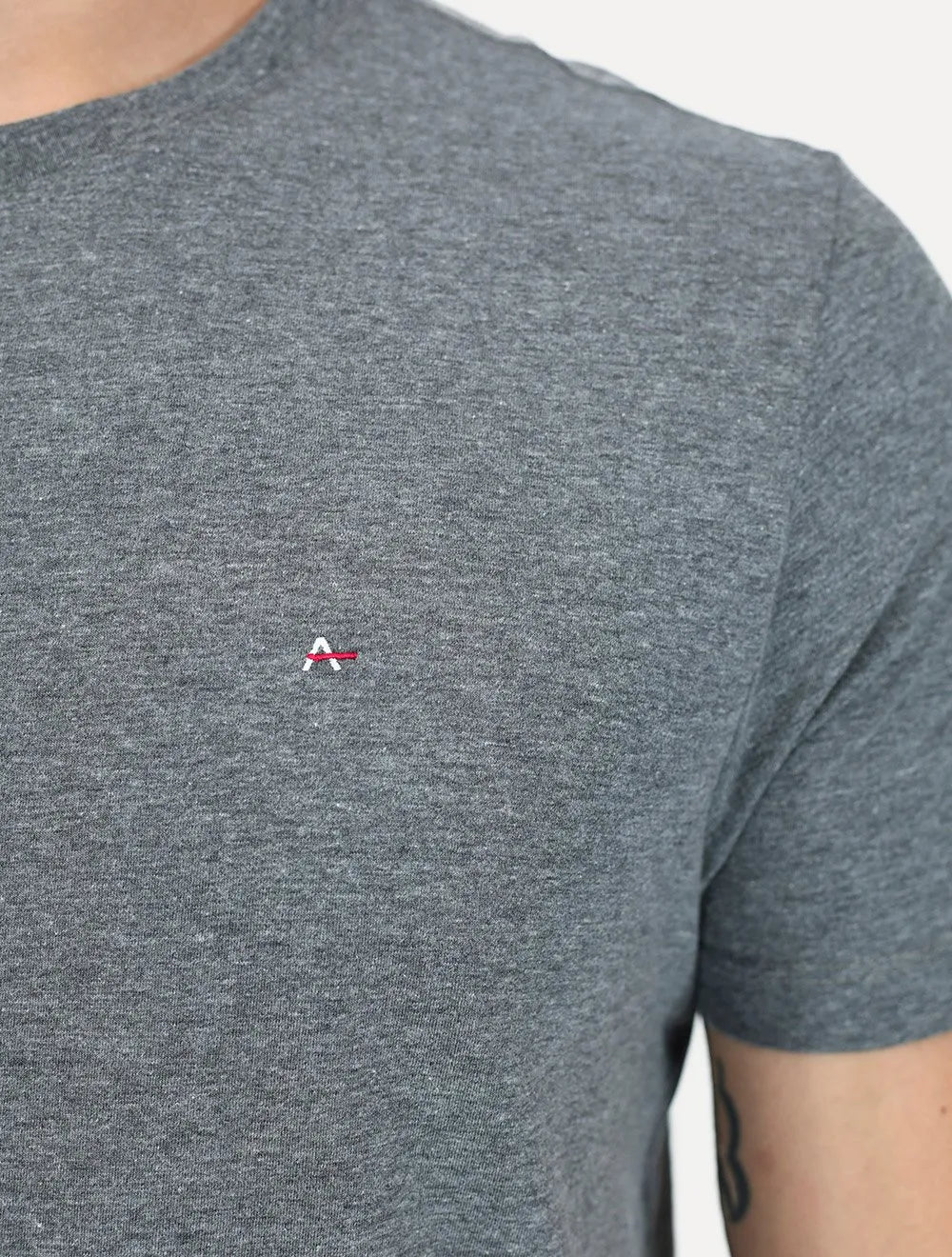 Camiseta Aramis Masculina Basic Lisa Cinza Mescla
