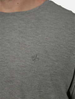 Camiseta Dudalina Regular Fit Listras Cáqui Escuro