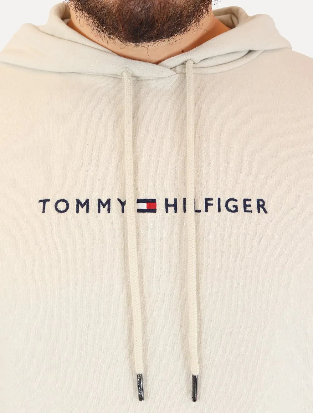 Moletom Tommy Hilfiger Masculino Chest Insert Flag Hoodie Creme