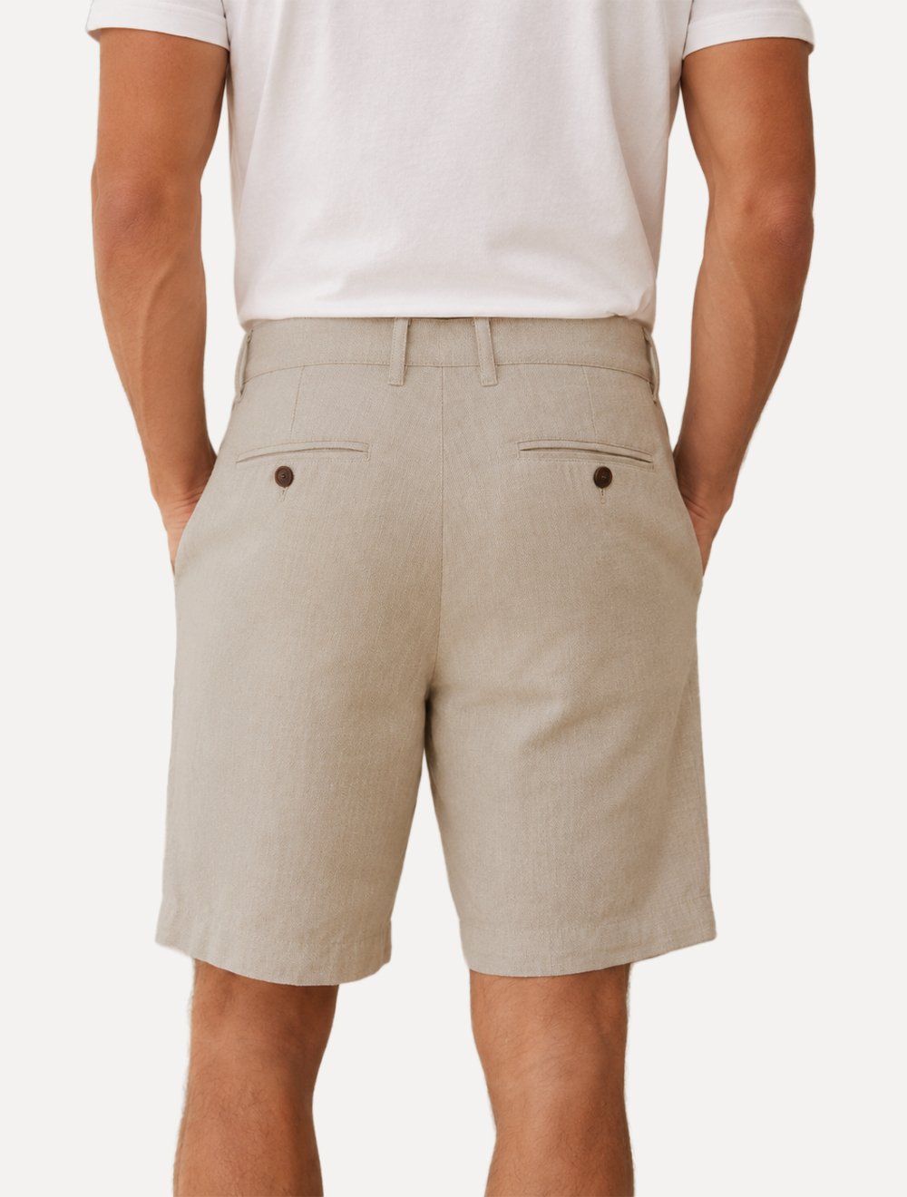 Bermuda Reserva Masculina Casual Linho Areia