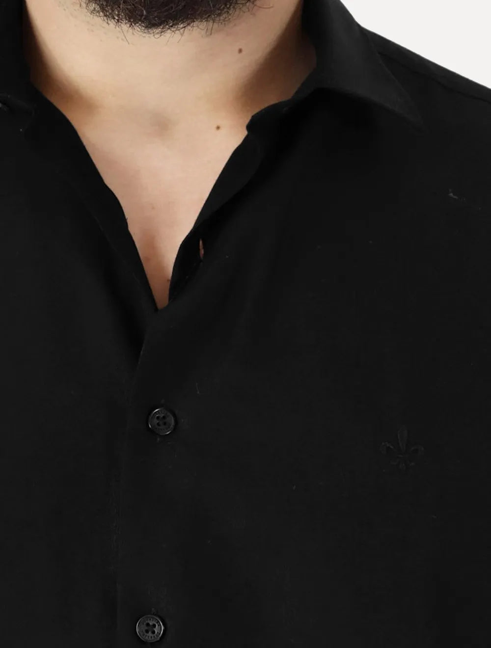 Camisa Dudalina Masculina Manga Curta Comfort Superfine Cotton Dark Logo Lisa Preta