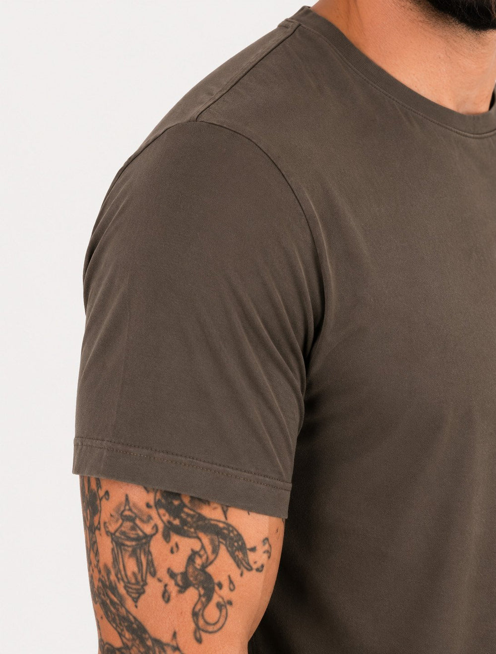 Camiseta Aramis Masculina Basic Lisa Mono Icon Cáqui Escuro