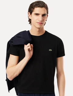 Kit Camiseta e Polo Lacoste | Jersey Cotton e Classic Piquet Navy Stripes Preta/Branca
