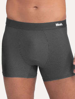 Cueca Mash Boxer Microfibra Risca de Giz Chumbo