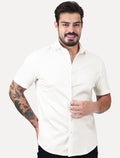 Camisa Aramis Masculina Manga Curta Slim Cetim Hudson Branco