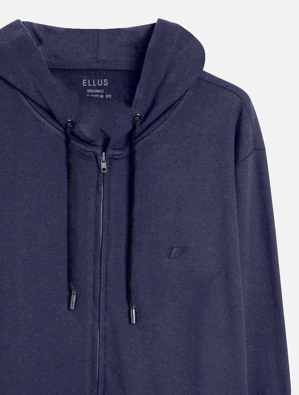 Moletom Ellus Masculino Hoodie Full Zip Logo Azul Marinho