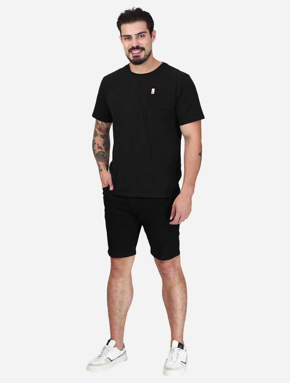 Bermuda Levis Jeans Masculina 405 Standard Shorts Stretch Preta