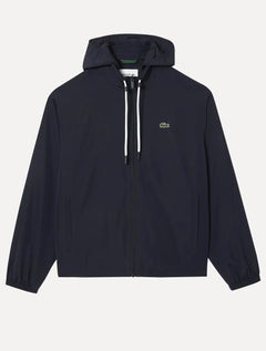 Jaqueta Lacoste Masculina Hoodie Curta Impermeável Azul Marinho