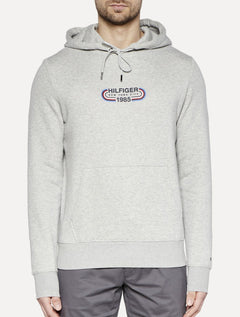 Moletom Tommy Hilfiger Masculino Track Graphic Hoodie Cinza Mescla