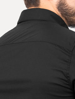 Camisa Calvin Klein Masculina Slim Essential Basic Logo Preta