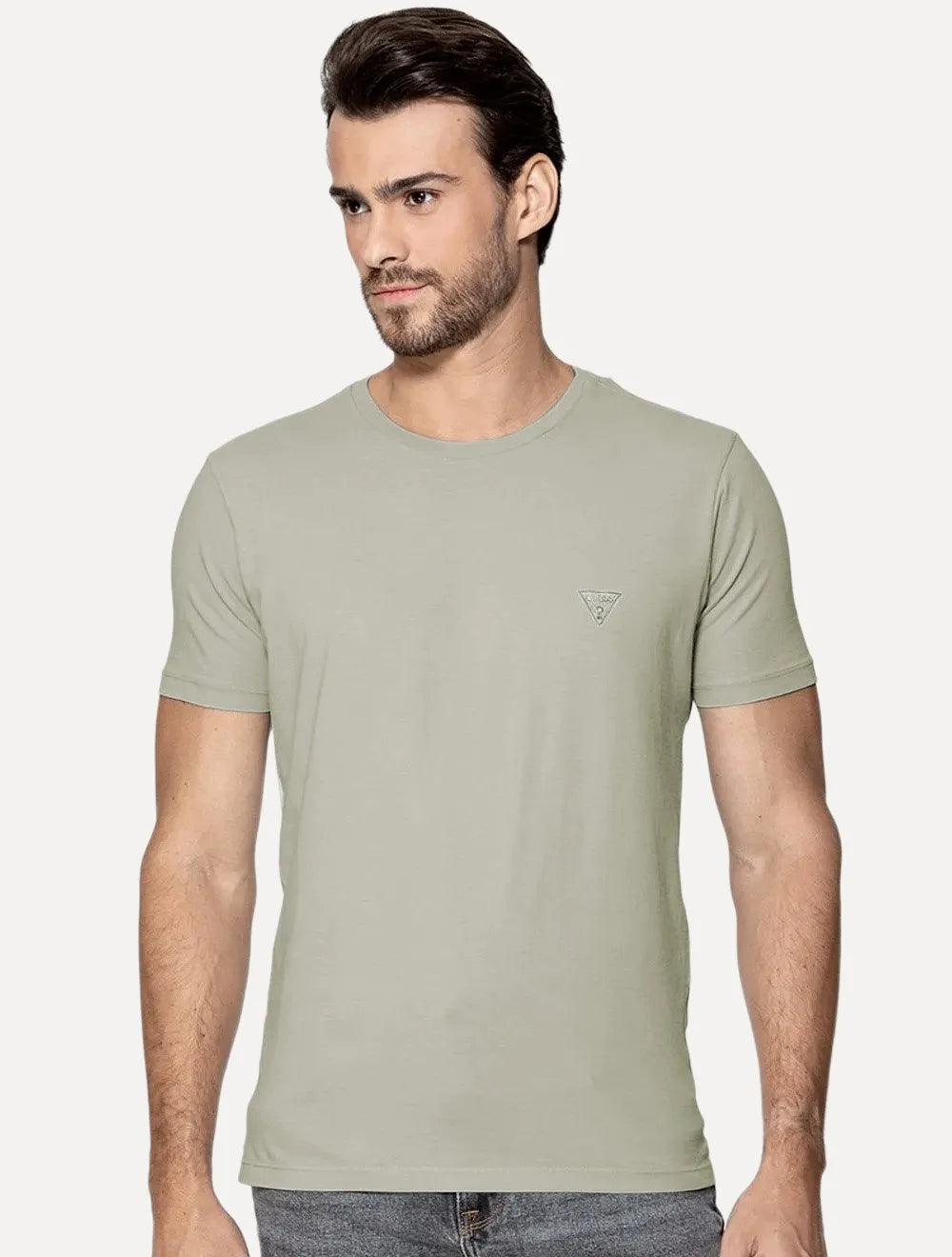 Camiseta Guess Masculina Mini Logo Print Verde Claro