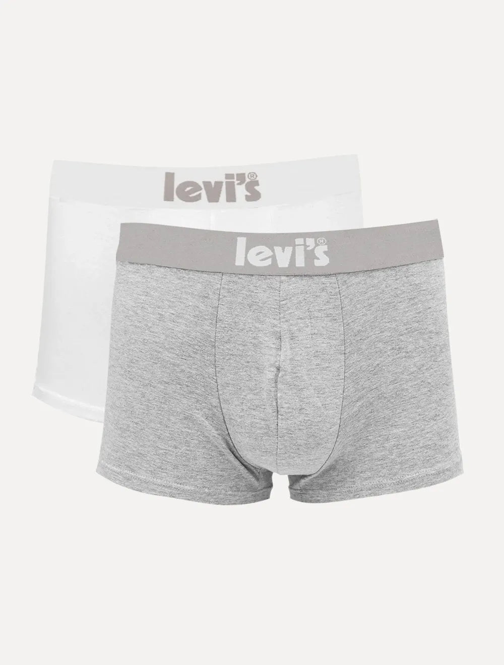 Cuecas Levis Boxer Brief Poster Cinza Mescla e Branca Pack 2UN