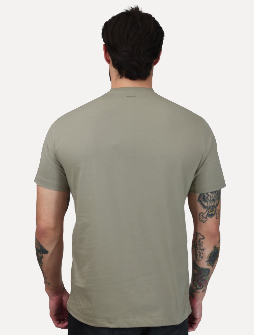 Camiseta Aramis Masculina Basic Lisa Mono Icon Cáqui Médio