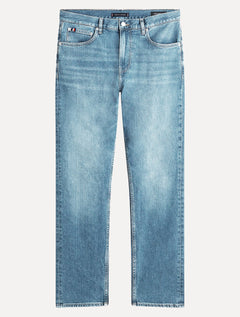 Calça Tommy Hilfiger Jeans Masculina Straight Denton Heron Blue Azul Clara