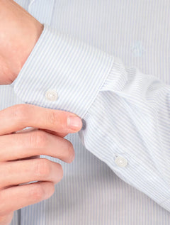 Camisa Original Penguin Masculina Tricoline Fine Stripes Amparo Azul Claro