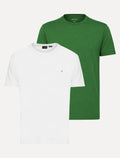 Kit Camisetas Aramis | Masculina Basic Lisa Branca/Verde Bandeira