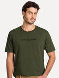 Camiseta John John Masculina Regular Fit Basic Logo Flat Verde Militar