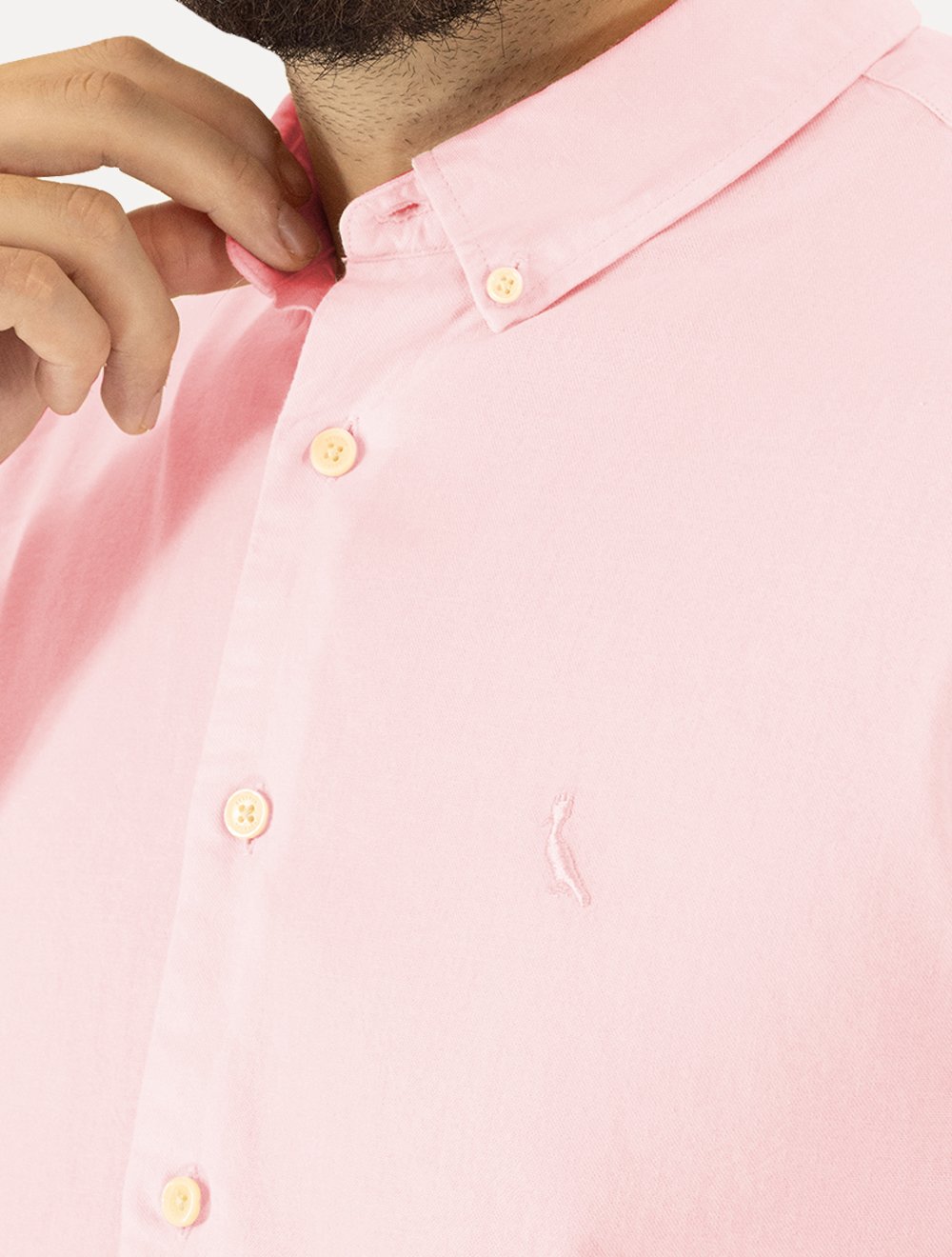 Camisa Reserva Masculina Oxford Color Icon Rosa Claro
