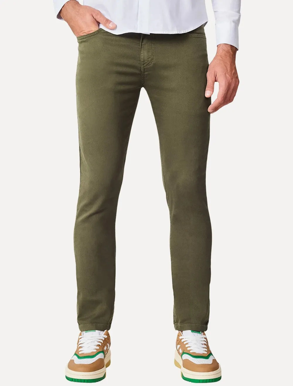 Calça Reserva Jeans Masculina Skinny Color Five Pockets Verde Militar
