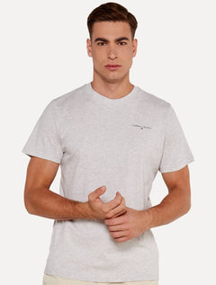 Camiseta Tommy Jeans Masculina Slim Linear Chest Cinza Mescla