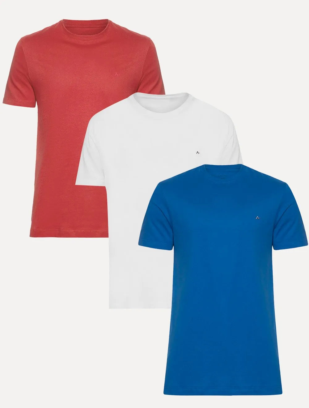 Kit Camisetas Aramis | Masculina Basic Lisa Preta/Branca/Azul Royal