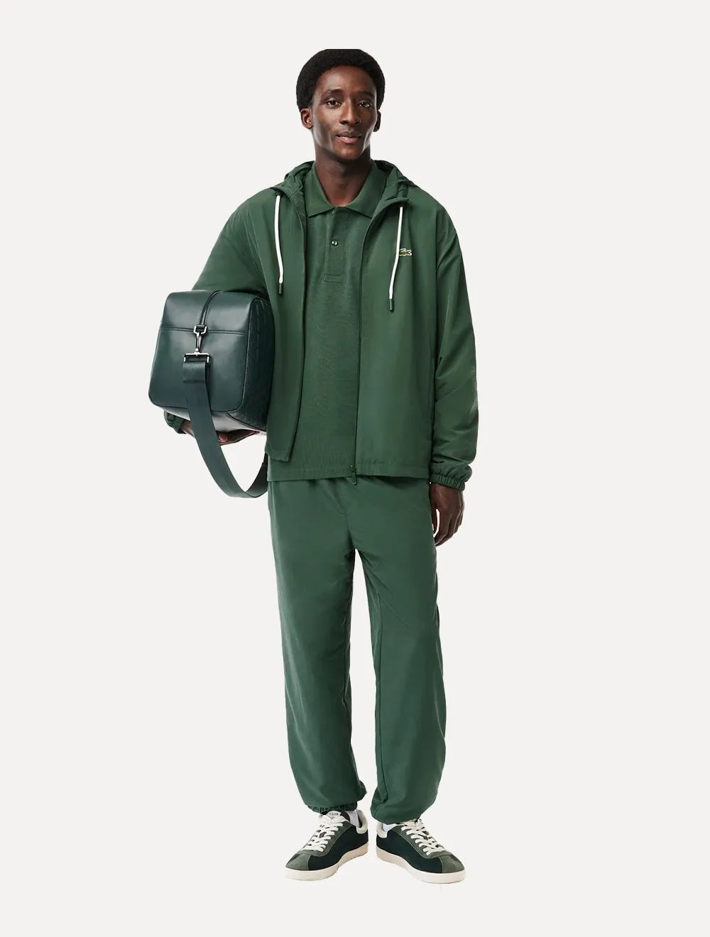 Jaqueta Lacoste Masculina Hoodie Curta Impermeável Verde