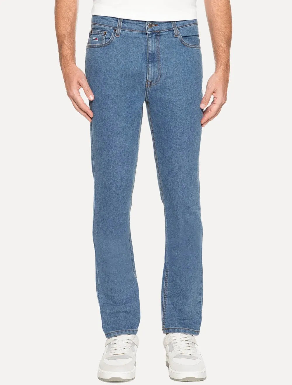 Calça Tommy Jeans Masculina Skinny Simon Flag Azul