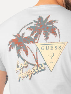 Camiseta Guess Masculina Los Angeles Tropical Branca