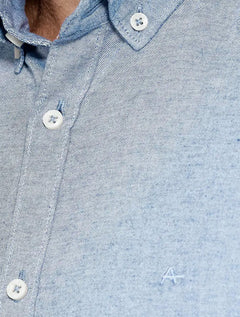 Camisa Aramis Masculina Manga Curta Slim Oxford Planalto Azul Royal