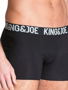 Cueca King & Joe Boxer Lisa Logo Preta Pack 2UN